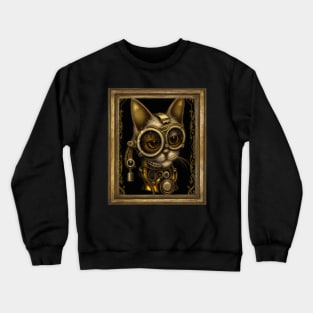 Steampunk Cat Self Portrait Crewneck Sweatshirt